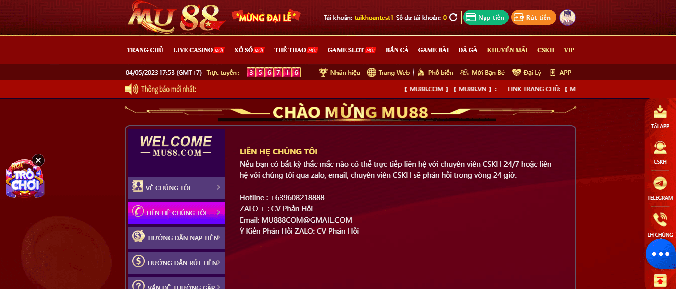 Gọi vào số hotline