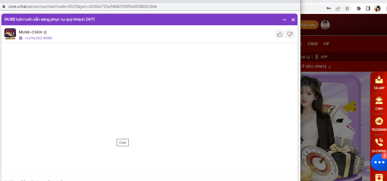 LIÊN HỆ MU88 qua Chat live