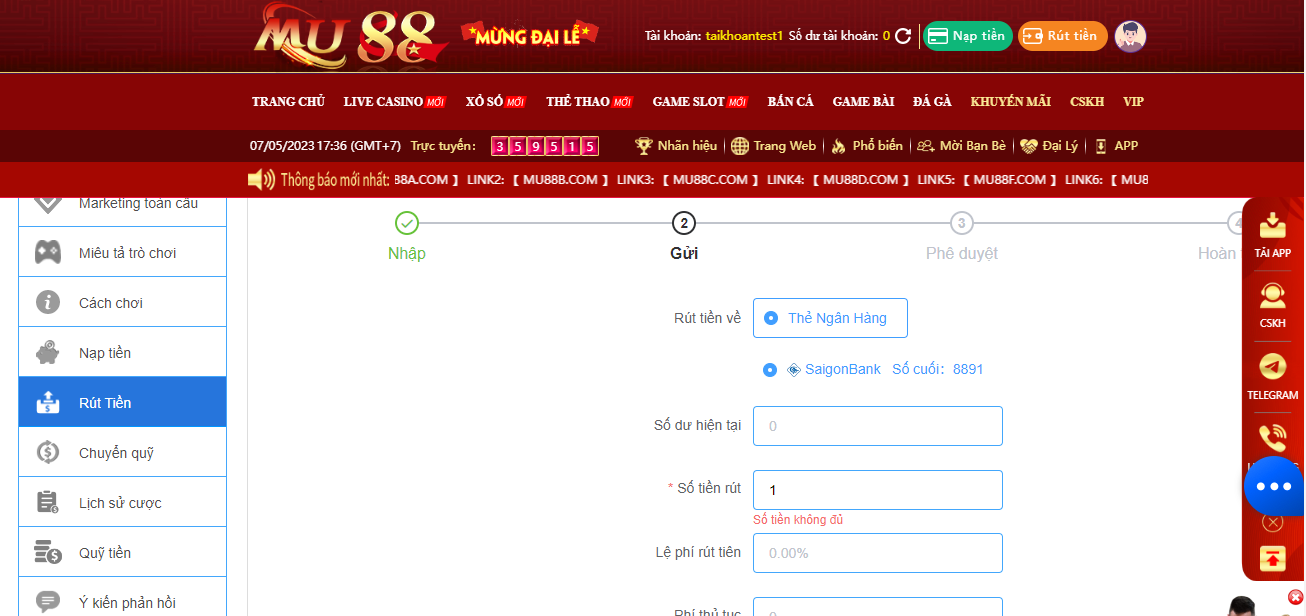 Hướng dẫn rút tiền MU88 nhanh chóng và an toàn