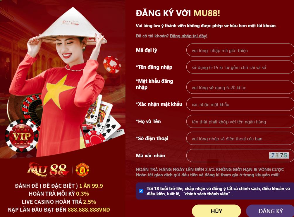 Hướng dẫn đăng ký tài khoản Casino MU88