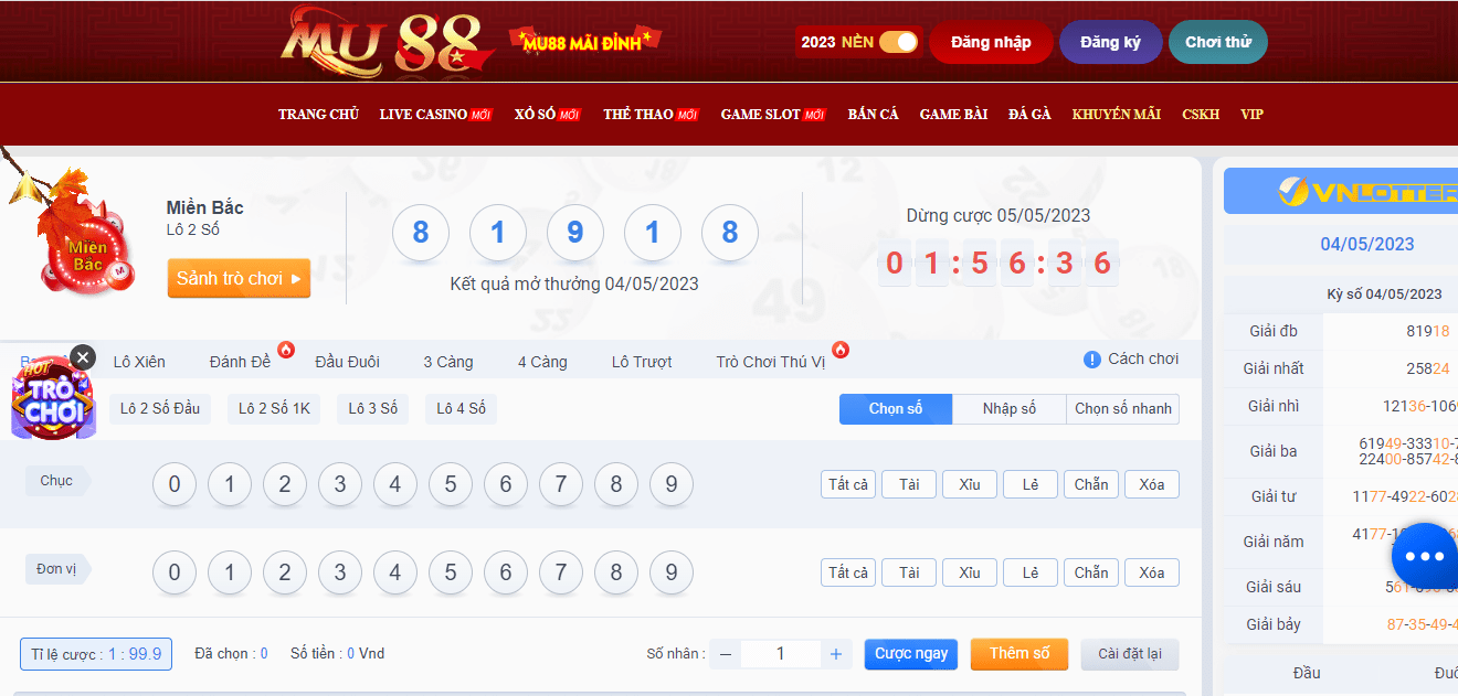 Những loại hình xổ số nổi bật tại Xổ số MU88